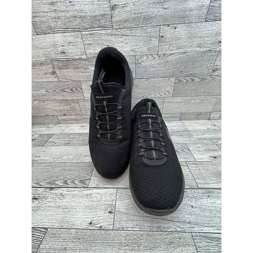 Skechers Shoes Womens Size 8.5 Black BBK 12980 Mesh Slip On Lightweight Comfort